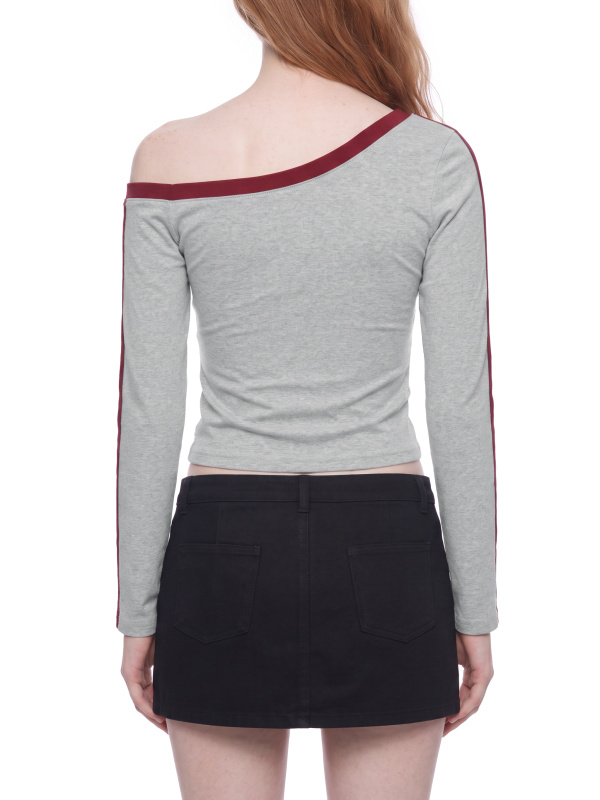 Women’s Color Block Off-the-Shoulder T-Shirt