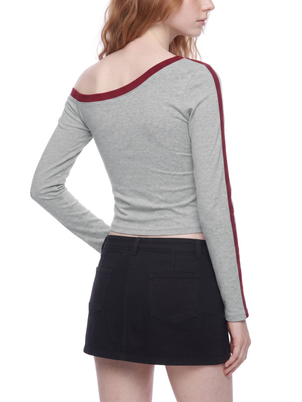 Women’s Color Block Off-the-Shoulder T-Shirt