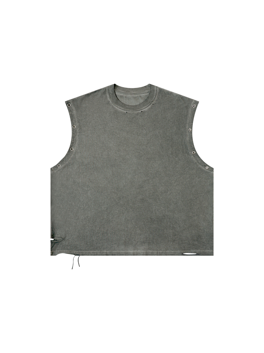 Distressed Grommet Eyelet Tank Top - Main Image