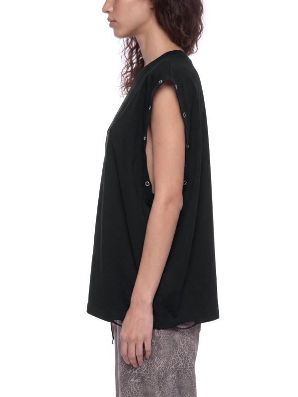 Distressed Grommet Eyelet Tank Top