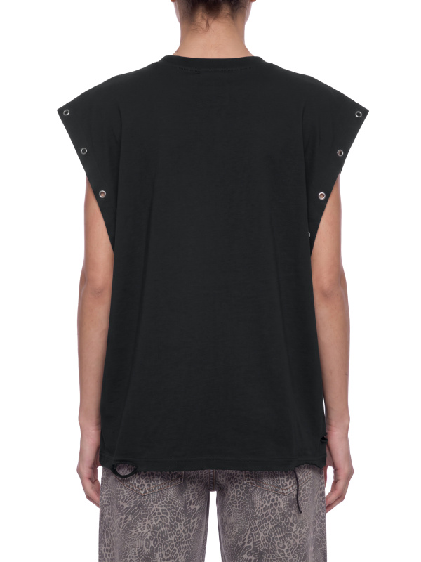 Distressed Grommet Eyelet Tank Top