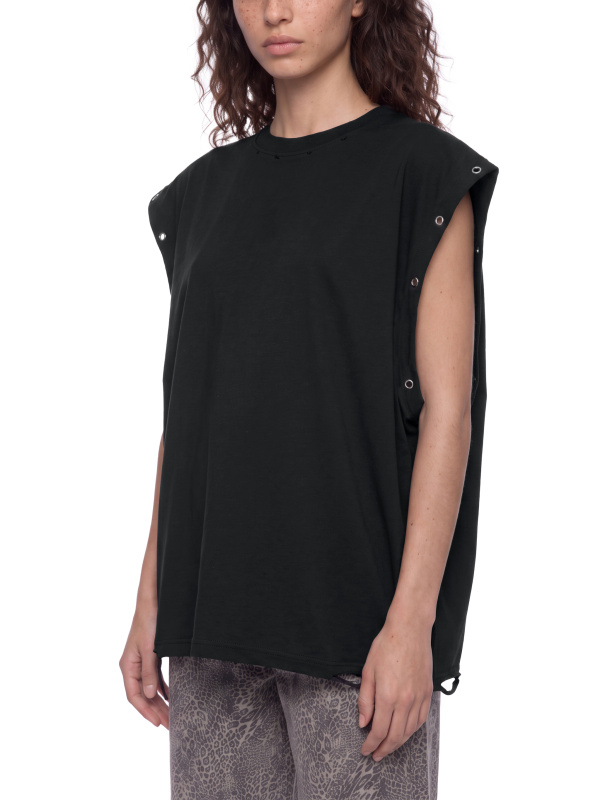 Distressed Grommet Eyelet Tank Top