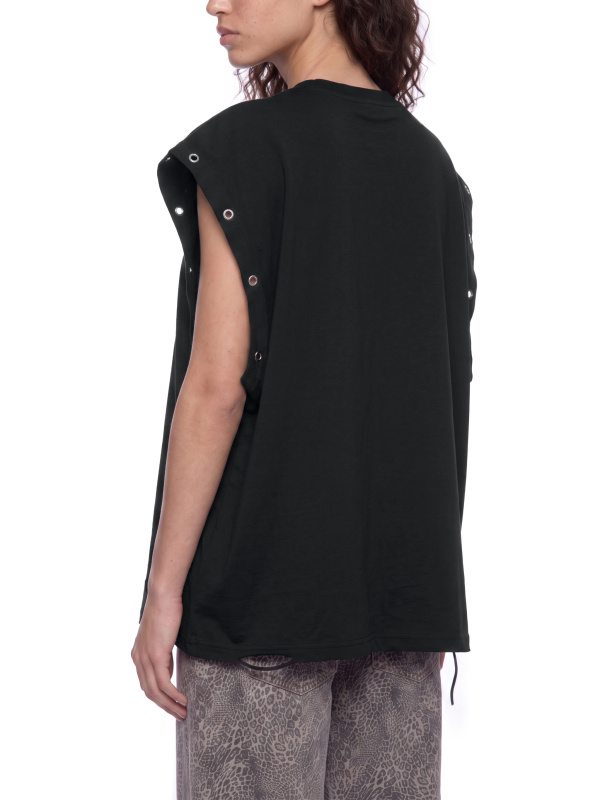 Distressed Grommet Eyelet Tank Top