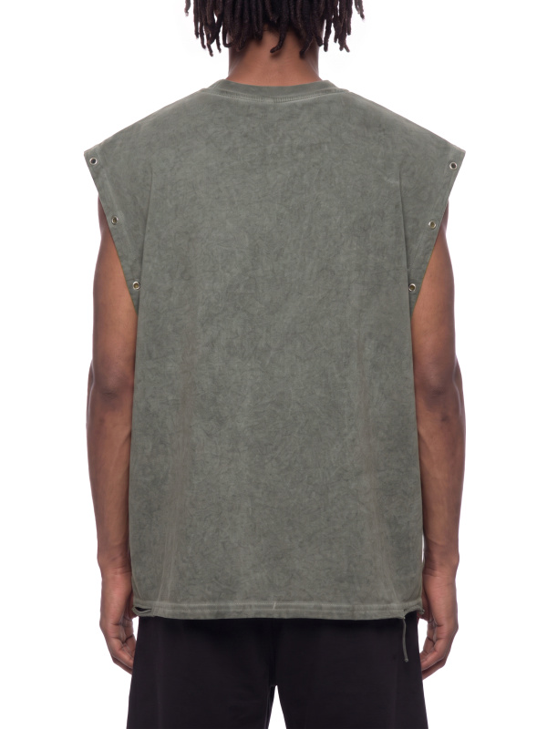 Distressed Grommet Eyelet Tank Top