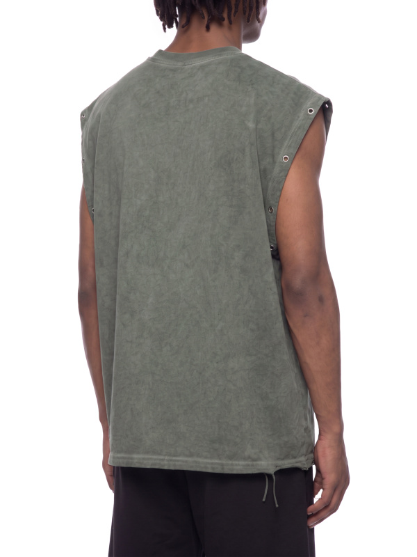 Distressed Grommet Eyelet Tank Top