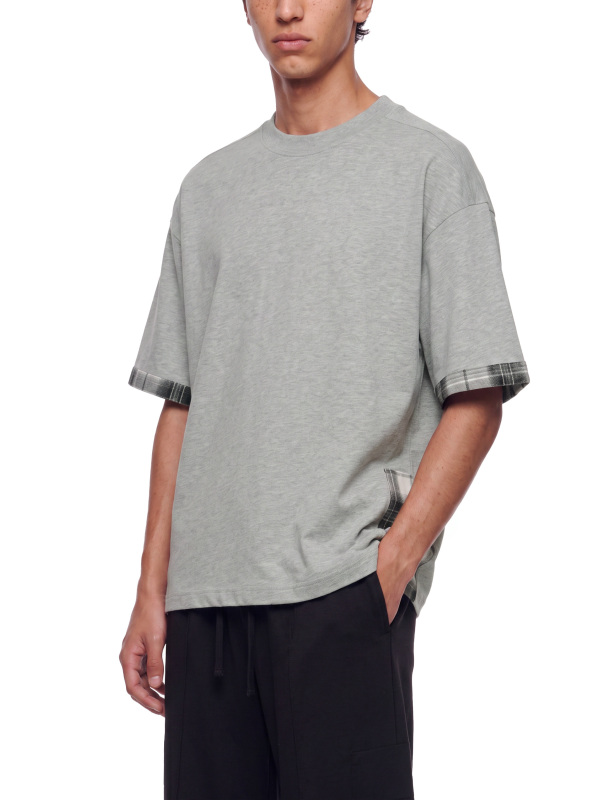 Unisex Plaid Paneled T-Shirt