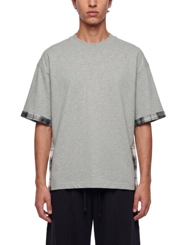 Unisex Plaid Paneled T-Shirt