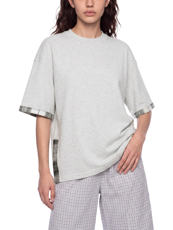 Unisex Plaid Paneled T-Shirt