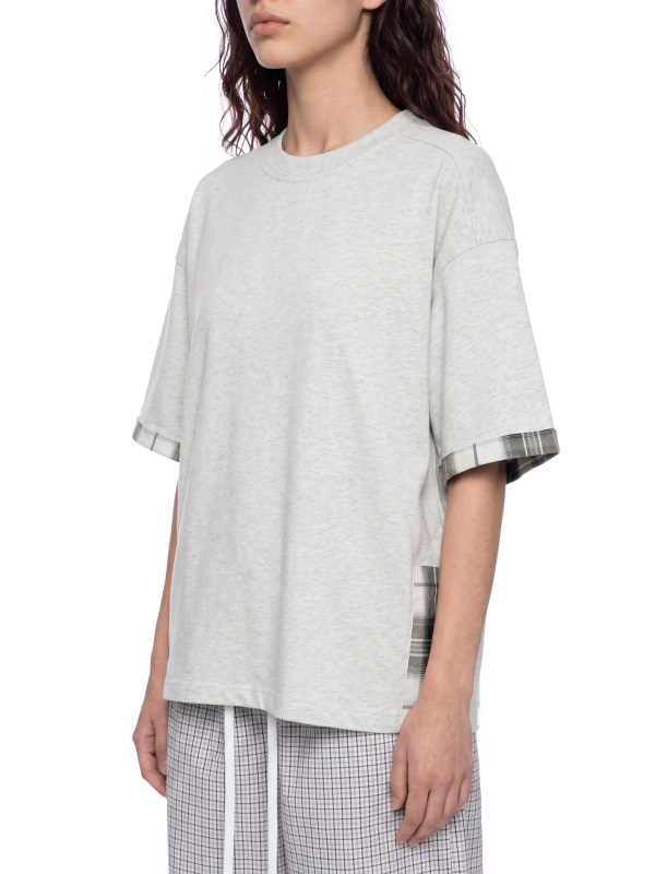 Unisex Plaid Paneled T-Shirt