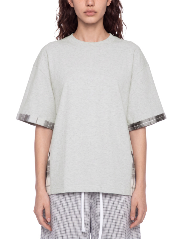 Unisex Plaid Paneled T-Shirt