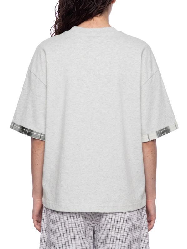 Unisex Plaid Paneled T-Shirt