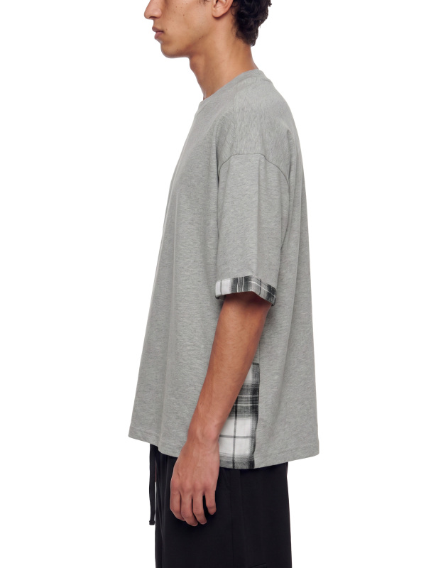 Unisex Plaid Paneled T-Shirt