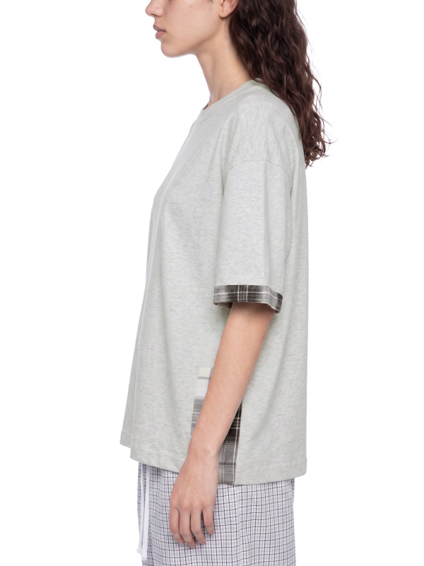 Unisex Plaid Paneled T-Shirt