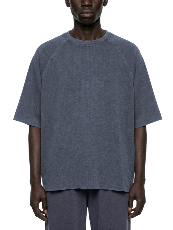 Unisex Mineral Wash Boxy Waffle T-Shirt