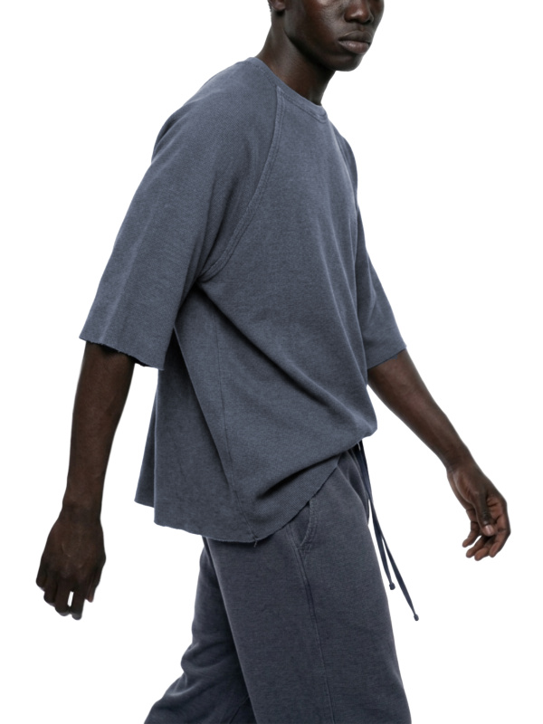 Unisex Mineral Wash Boxy Waffle T-Shirt