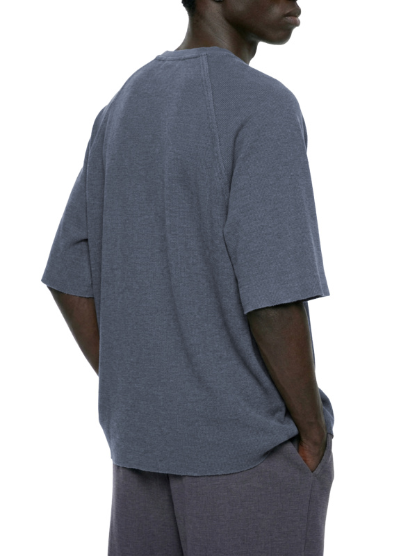 Unisex Mineral Wash Boxy Waffle T-Shirt