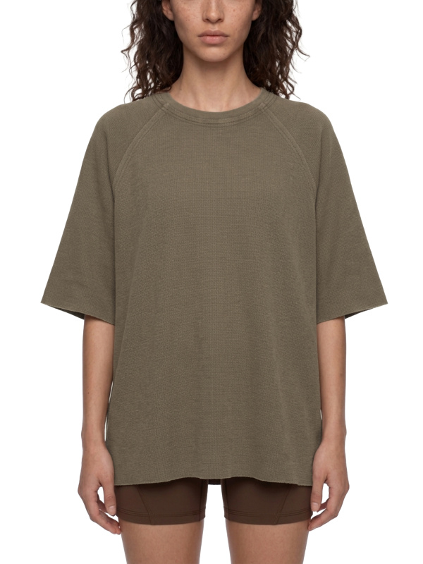 Unisex Mineral Wash Boxy Waffle T-Shirt
