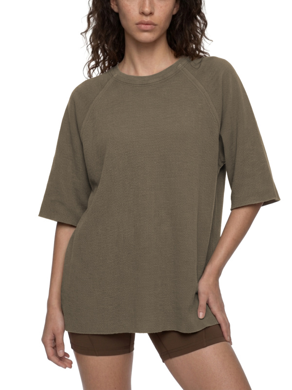 Unisex Mineral Wash Boxy Waffle T-Shirt
