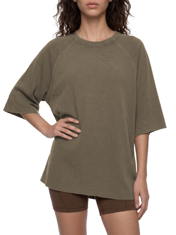 Unisex Mineral Wash Boxy Waffle T-Shirt