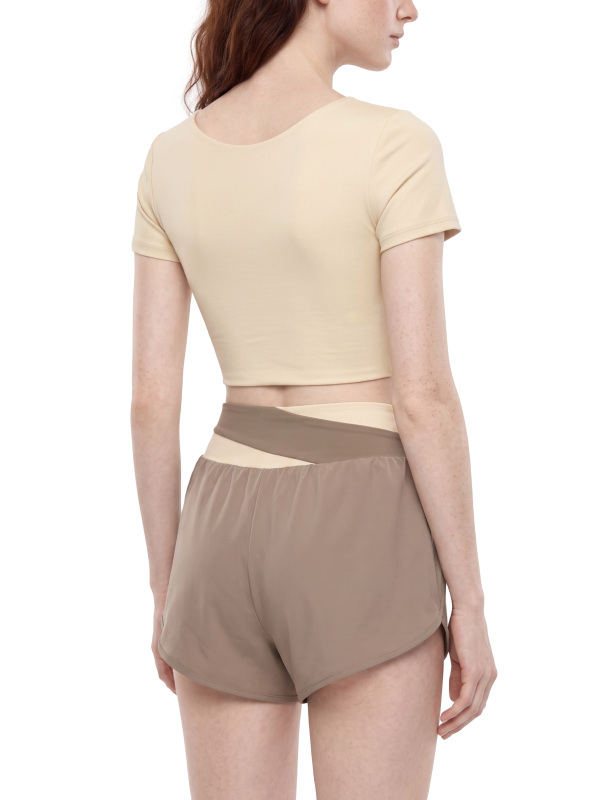 Women's Panelled Crop Yoga T-Shirt