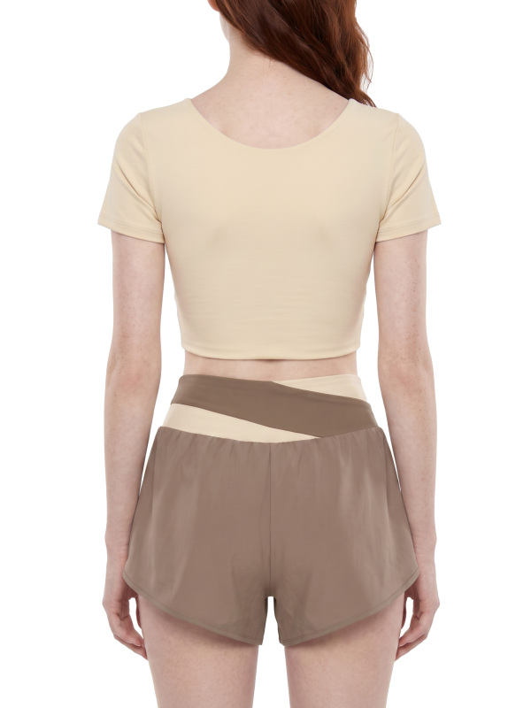 Women's Panelled Crop Yoga T-Shirt