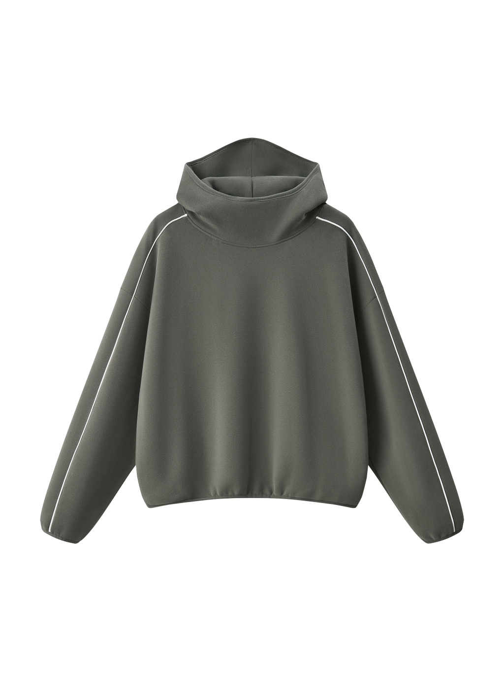 Unisex Boxy Piping Fleece Hoodie - Main Image