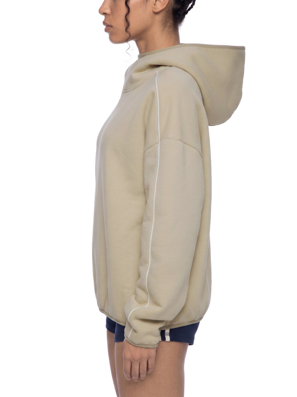 Unisex Boxy Piping Fleece Hoodie