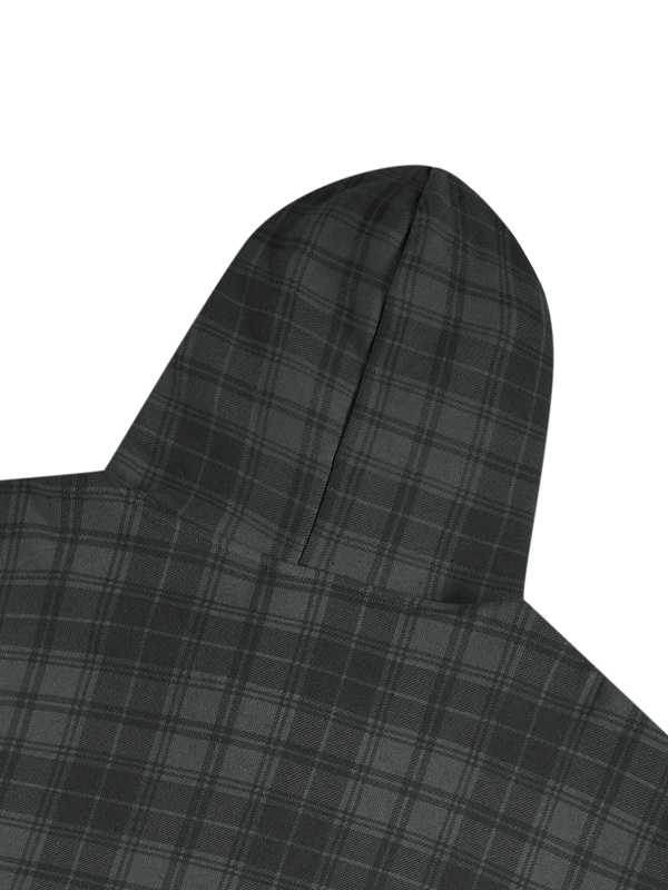 Unisex Plaid Color Block Hoodie