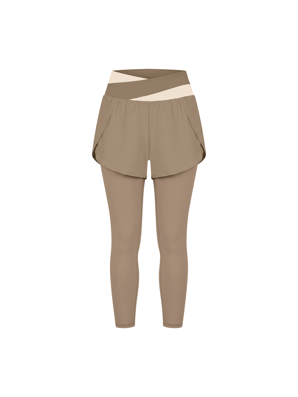 Women's Paneled High Waisted Yoga Leggings - Main Image