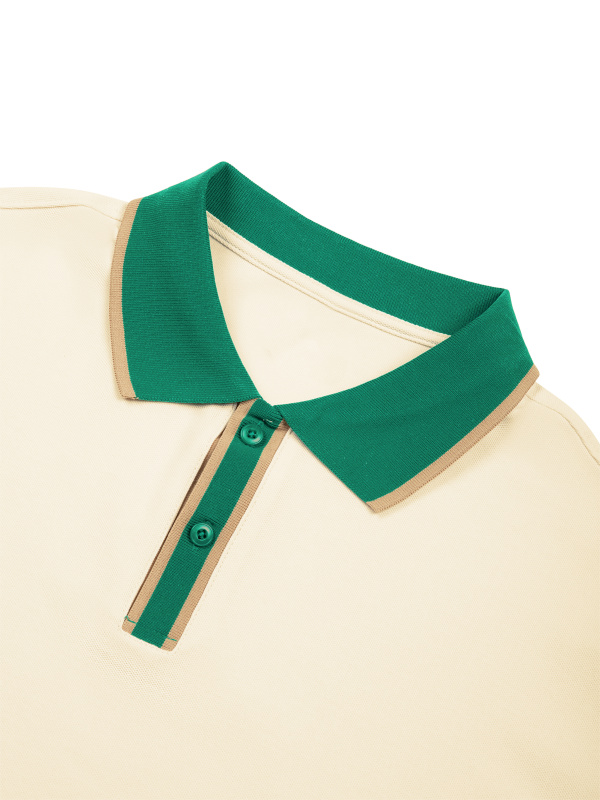 Unisex Color Block Polo Shirt