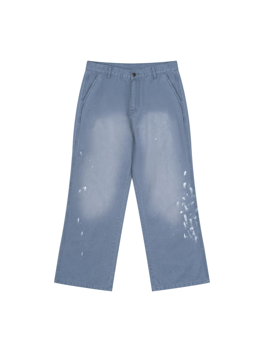 Men's Vintage Wash Splatter Denim Jeans - Main Image