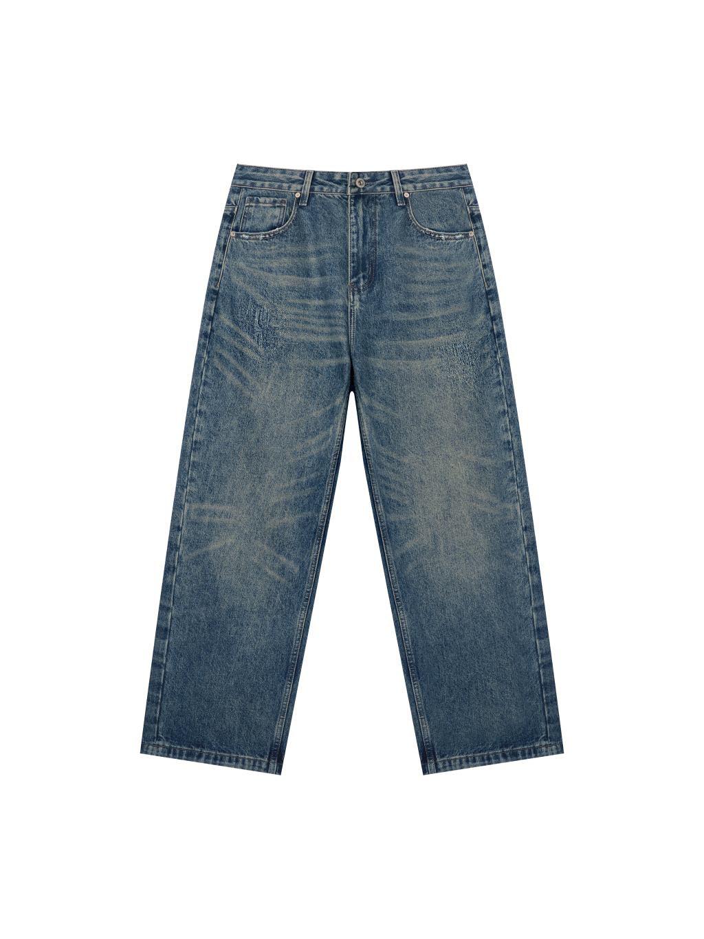Men's Vintage Wash Denim Jeans - Main Image