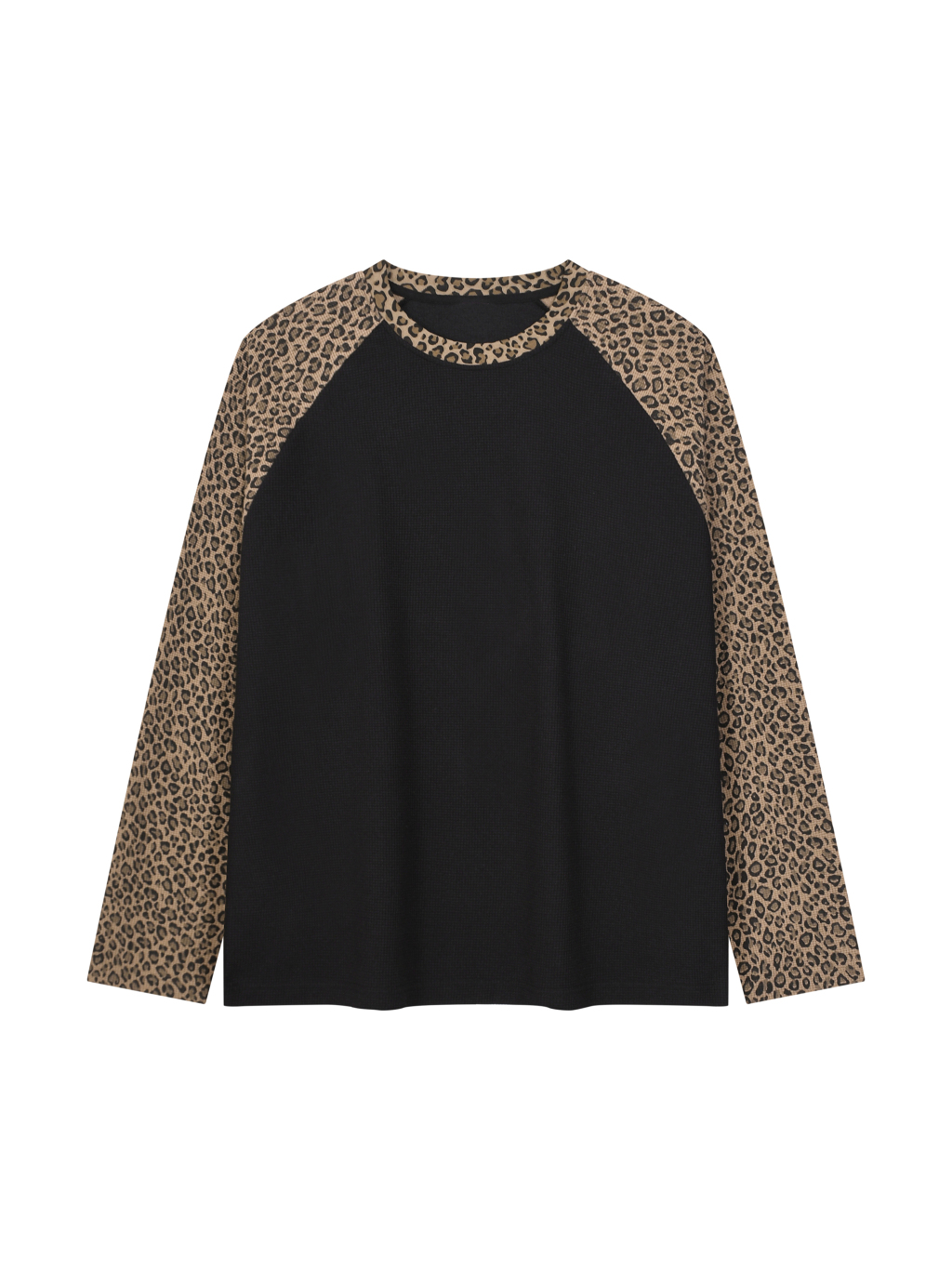 Unisex Leopard Panel Raglan Sleeve T-Shirt - Main Image