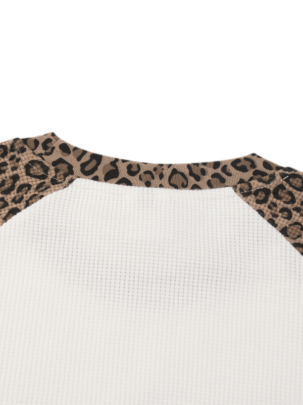 Unisex Leopard Panel Raglan Sleeve T-Shirt