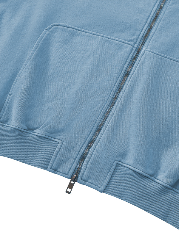 Unisex Vintage Wash Boxy Full Zip Hoodie