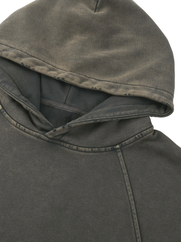 Vintage Washed Frayed-Hem Hoodie