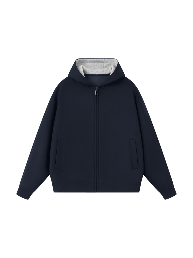 Unisex Drop Shoulder Full Zip Hoodie