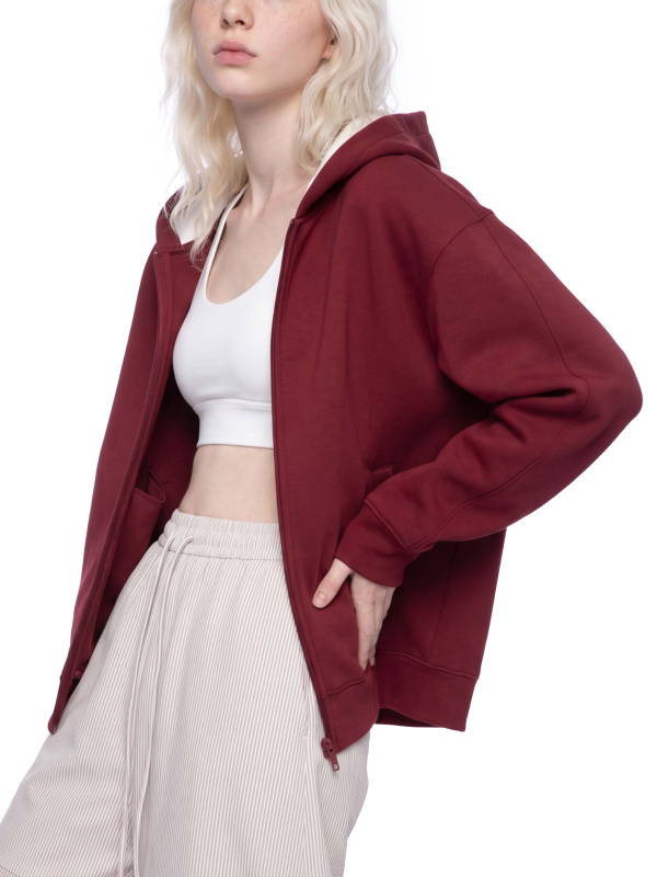 Unisex Drop Shoulder Full Zip Hoodie