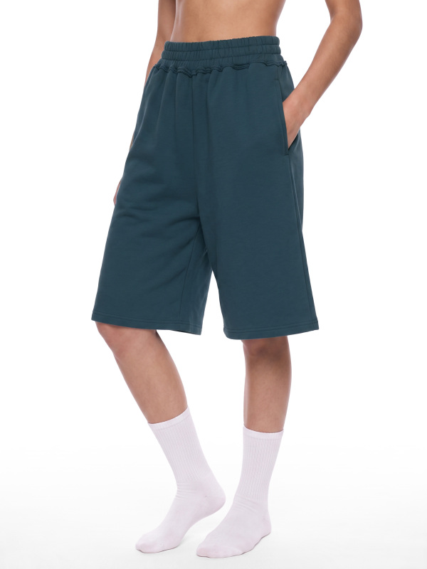 Unisex Raw Edge Fleece Shorts