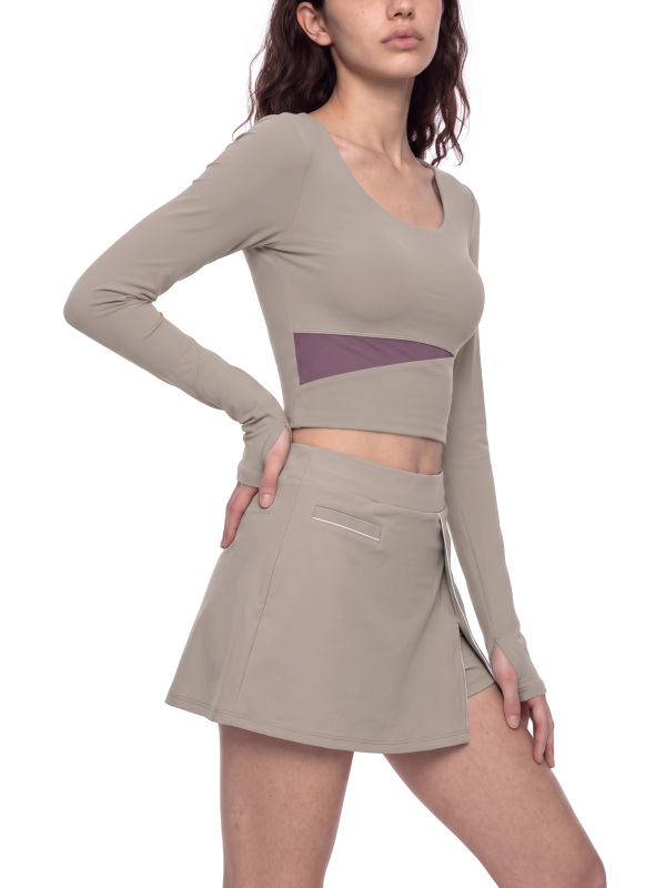 Women's Panelled Long Sleeve Yoga T-Shirt