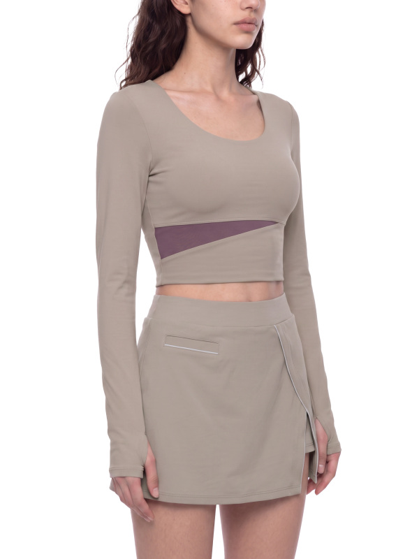 Women's Panelled Long Sleeve Yoga T-Shirt