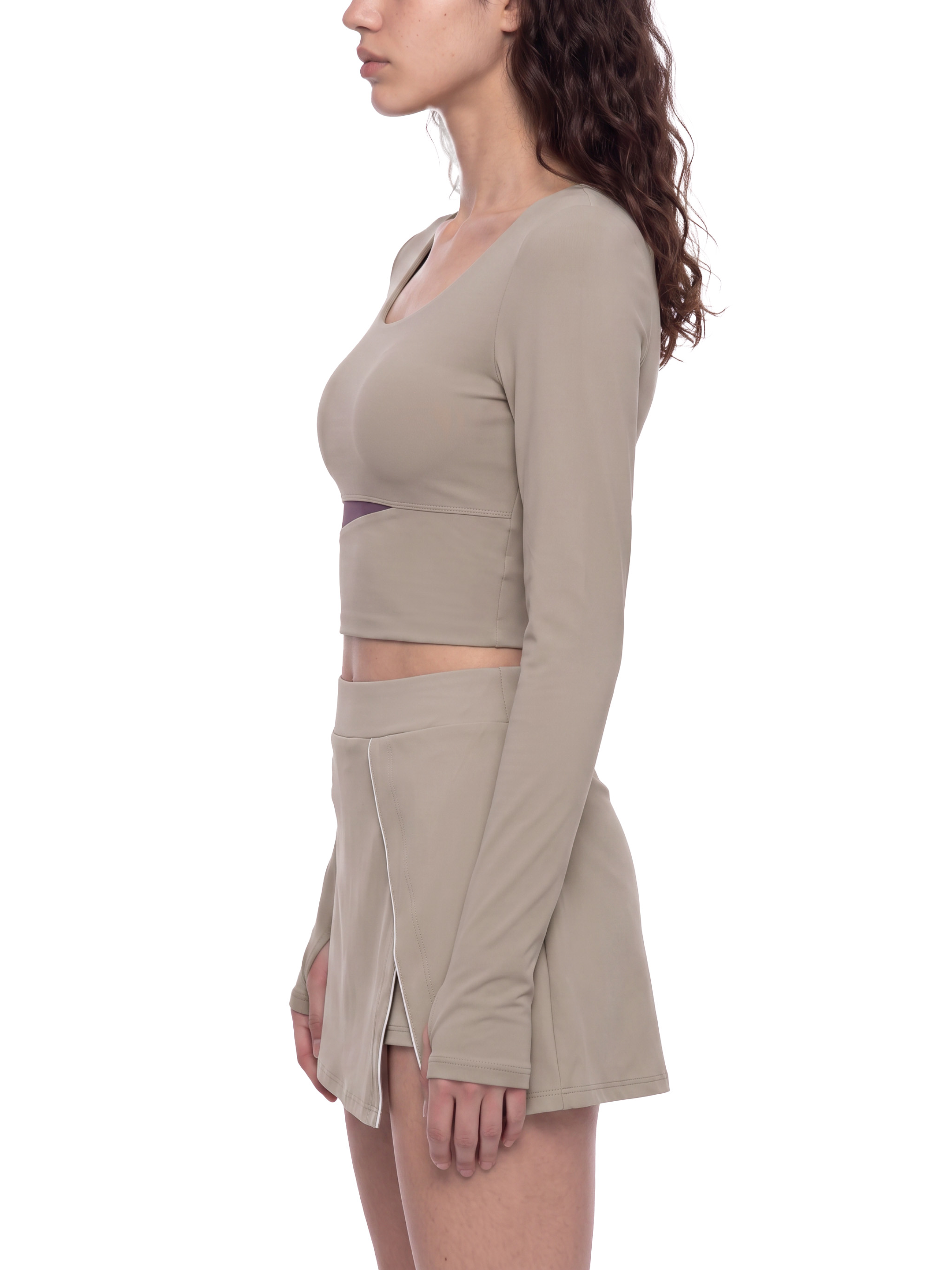 Women's Panelled Long Sleeve Yoga T-Shirt #WT0257 | TAPSTITCH