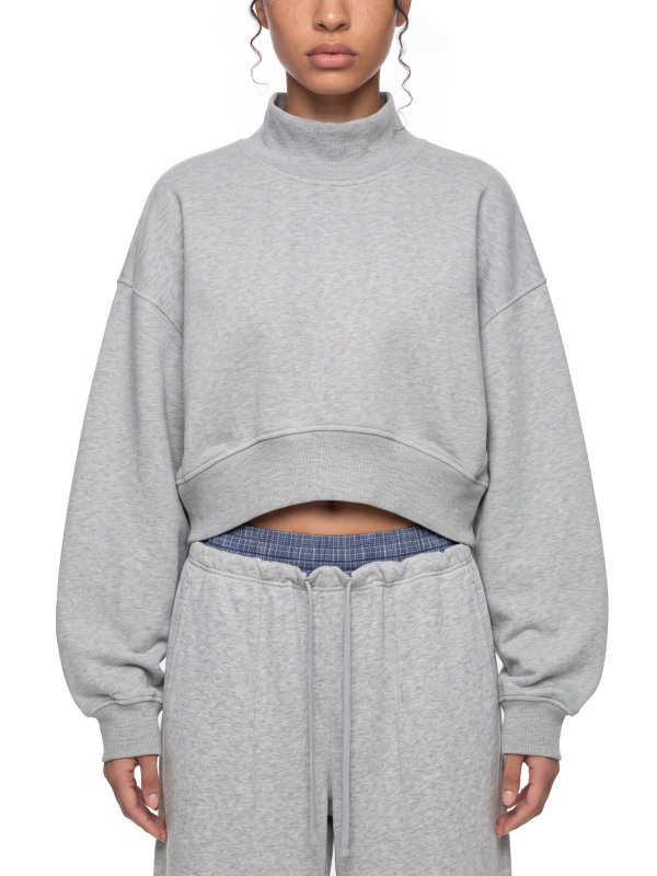Women's Crop Mock Neck Sweatshirt