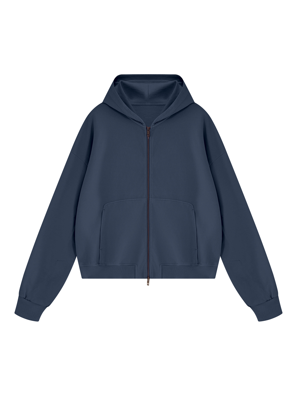 Unisex Vintage Wash Boxy Full Zip Hoodie - Main Image