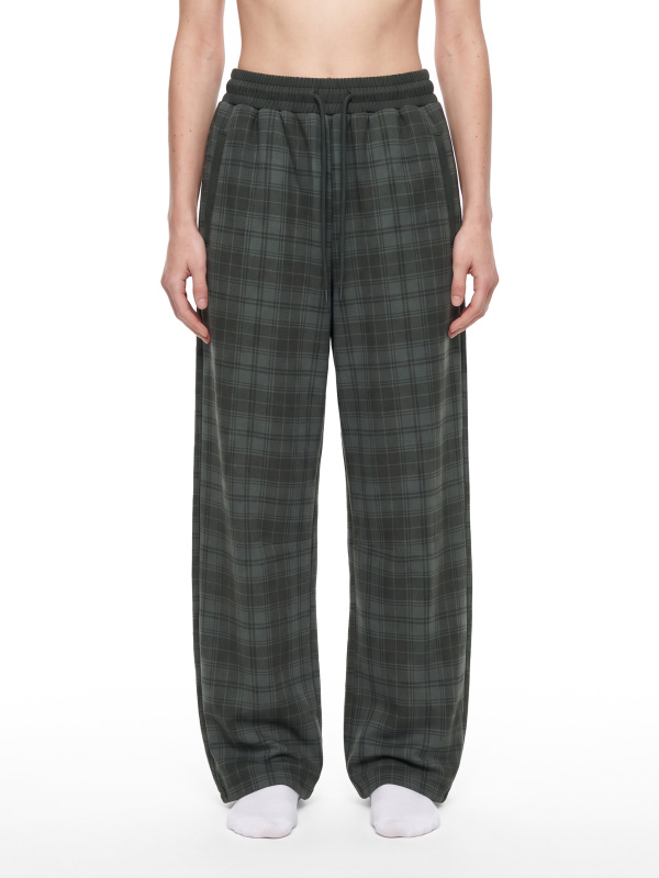 Unisex Plaid Straight Leg Pants
