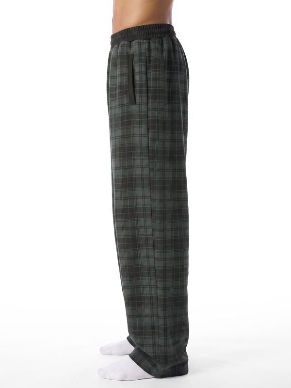 Unisex Plaid Straight Leg Pants