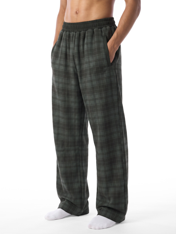 Unisex Plaid Straight Leg Pants
