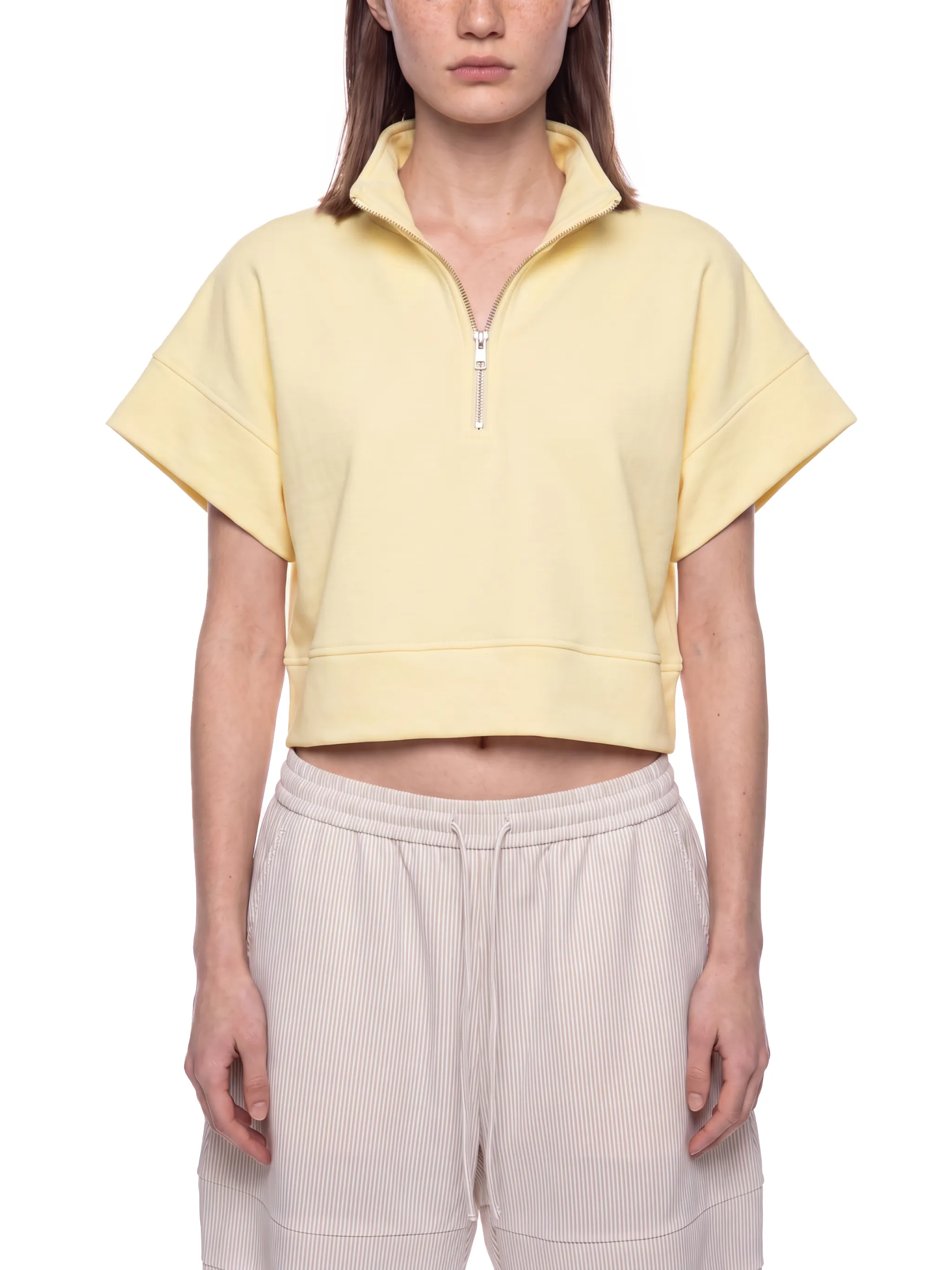 Women's Quarter Zip Crop Sweatshirt