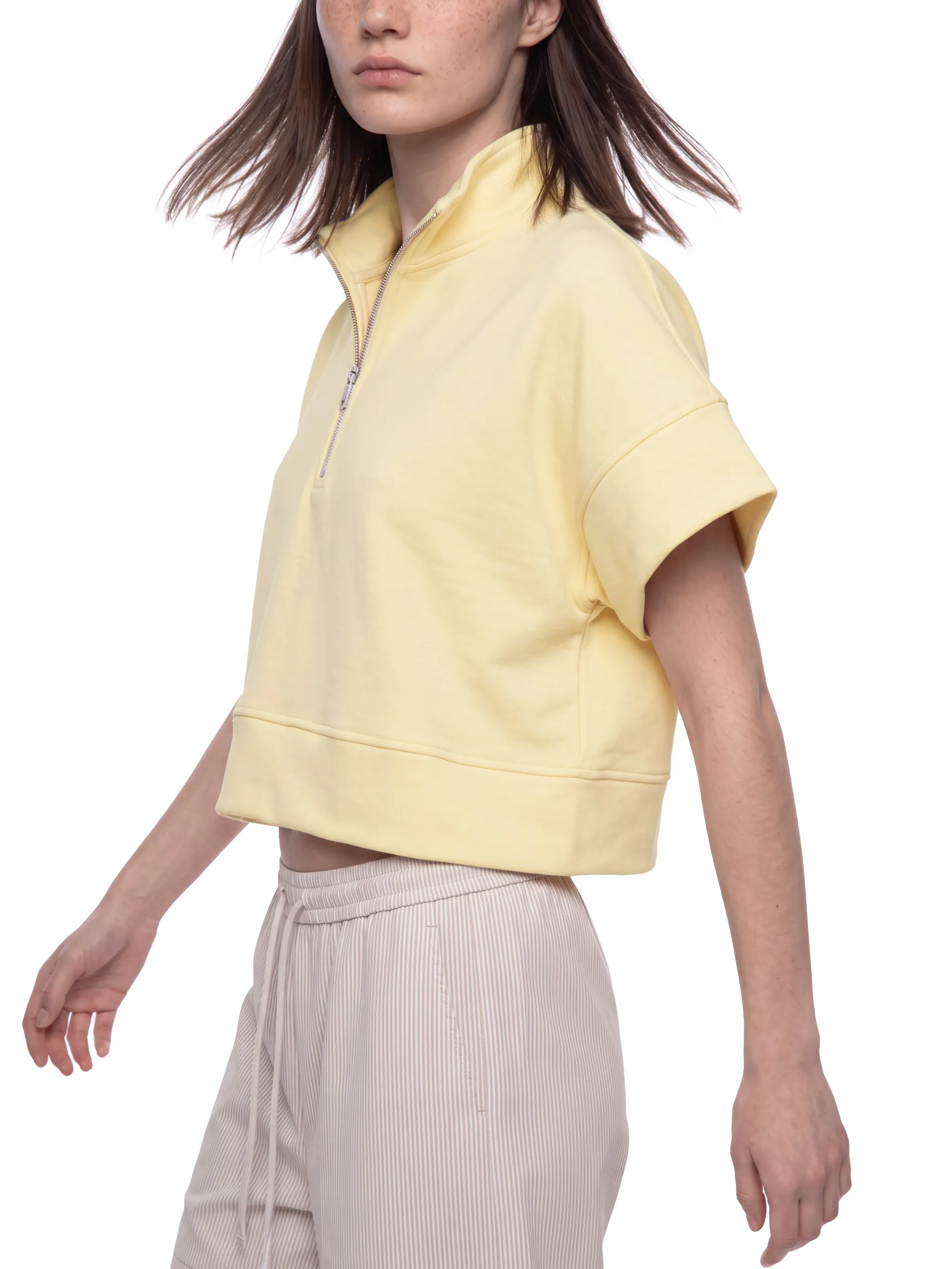 Women's Quarter Zip Crop Sweatshirt
