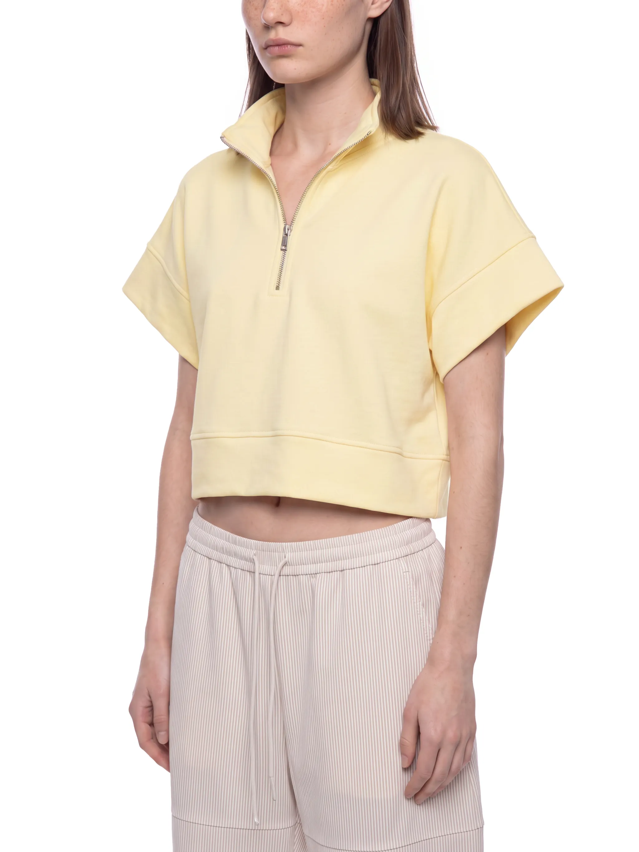 Women's Quarter Zip Crop Sweatshirt